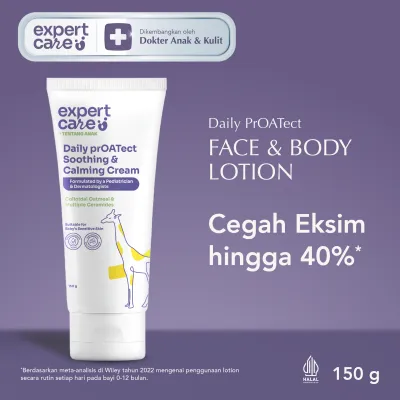 Expert Care Face & Body Lotion Bayi & Anak - Lotion Aman Bayi & Anak Kulit Sensitif dengan Colloidal Oatmeal (50g / 150g) | Lembapkan & Bantu Cegah Ruam