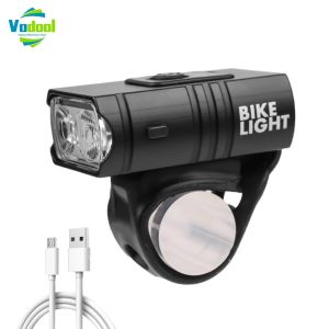 LED Bicycle Front Light 10W 6 Modes USB Rechargeable MTB Bike Front Lamp