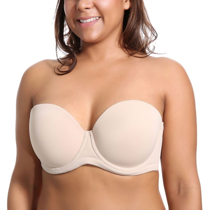Bestcorse 40 Cup C B 36 38 42 44 Black Strapless Bra Plus Size Bra For  Woman Push Up Balconette Big Boobs Breast Chest Chubby Beige Nude Skintone  36C 36D 38B With