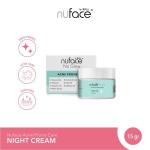 Nuface Nu Glow Face  Day Cream And Night Cream Acne Prone Care /  Hydra Lock & Youthful Skin / Brighten & Supple Skin 15g