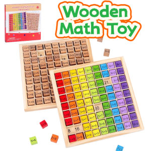 Wooden Math Board Game Montessori Children Counting Toy with 1 to 10 Times Table for Kids