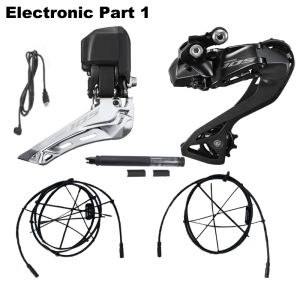 SHIMANO Di2 105 R7170 Electric Groupset Hydraulic Disc Brake 2x12s Road Bicycle R7150 Front Rear Derailleur R7170 Shifter Brake R7100 Crankset Cassette EC300 SD300 Charging Cable DN300 Bicycle Kit