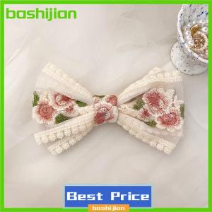 bashijian ปิ่นปักผมปักลายโบว์กิ๊บติดผมลูกไม้ด้านหลังหัวเป็ดน่ารักเครื่องประดับผมแฟชั่นสำหรับผู้หญิง