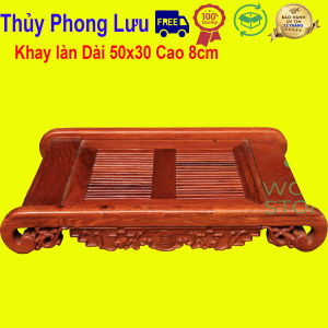 Khay trà gỗ hương bàn trà lan cổ điển cao cấp dài 50 rộng 30 cao 8cm