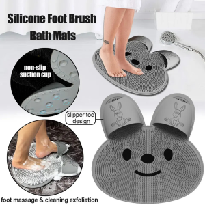 Shower Foot & Back Scrubber With Suction Cup Foot Washing Brush Soft Silicone Bath Massage Floor Mat Bathroom Back Rub
