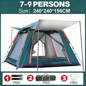 Large Capacity Waterproof Camping Tent - 12-24 Person Outdoor Backpack Tent Spacious Family/Team Camping Tent with Double-Layer Design for Group Hiking Camping Trips & Outdoor Adventures
