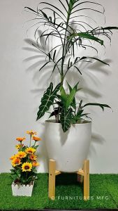 OFMFG WOODEN PLANT STAND FOR BIG POTS  11 INCHES INNER WIDTH LARGE PLANT POT HOLDER INDOOR OUTDOOR