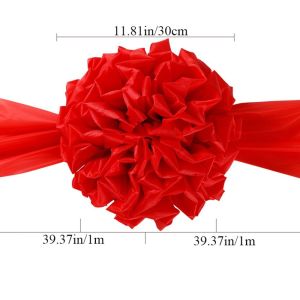 HENGI Red Cloth Big Car Delivery Ribbon-Cutting Glorious Square Dance Props Ornament Flower Ball Hydrangea