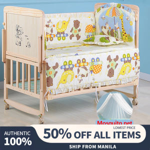 BENBO Solid wood baby cradle multifunctional childrens newborn detachable splicing crib Stitching Big Bed Removable Newborn Baby Multifunctional Childrens Solid Wood Unpainted Cradle Bed