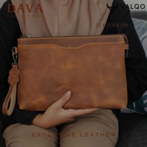 [VALQO] DAVA Clutch kulit Sapi Pouch Kulit Handbag Wanita Pria Tas Tangan