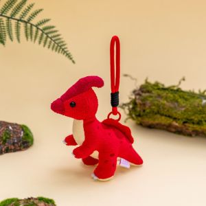 YUDESHUI Phim hoạt hình Móc khóa thú nhồi bông khủng long 17cm dây túi xách Móc khóa hình thú Khủng long cổ dài Đồ chơi thú nhồi bông Quà tặng trẻ em