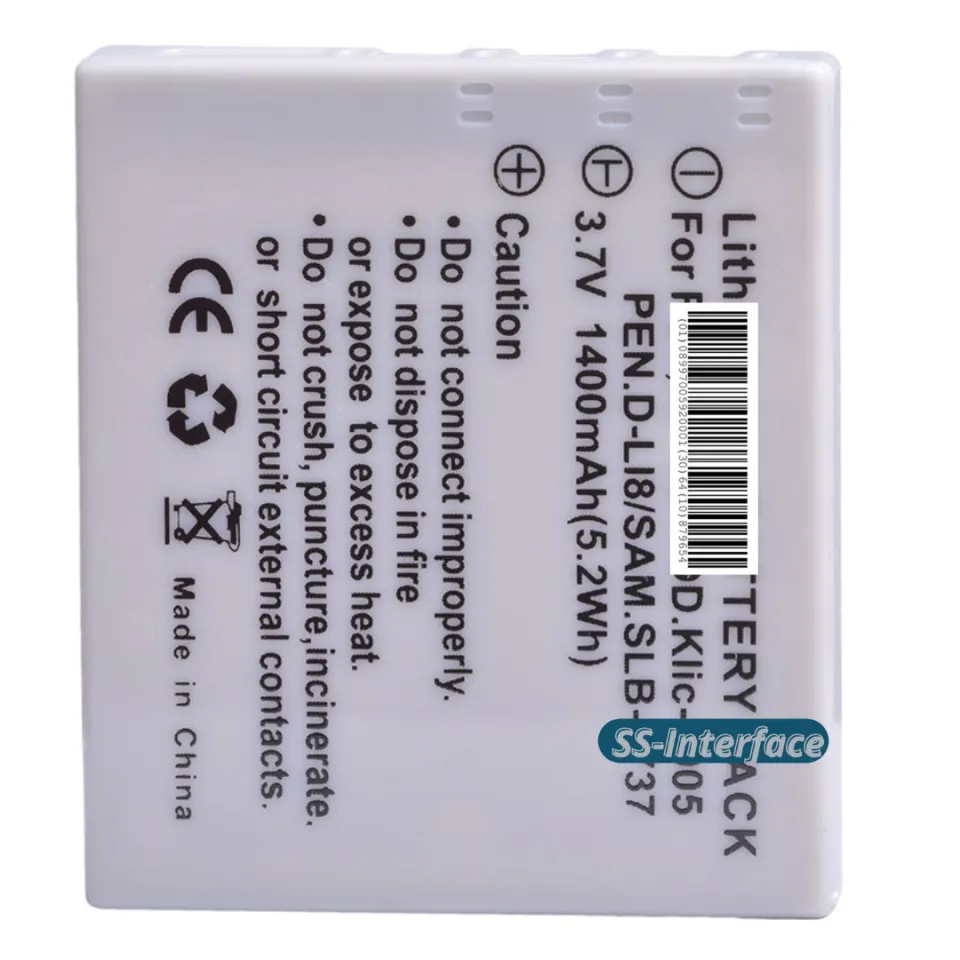 2x Akku Für Pentax Kameras – Kompatibel Mit Optio L20, A40, E85 Uvm., 800 MAh, 3,7 V, Li-Ion!