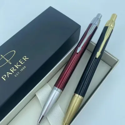 【Free Engraving+Ship Today】Parker IM Metal Ballpoint Pens Parker Jotter Vector XL Black Matte Gold Rollerball Pen 0.7mm with Customize Name Engraving