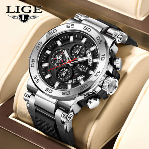 LIGE Sang Trọng Hiển Thị Đồng hồ đeo tay nam Sáng Đồng hồ nam thể thao Không Thấm Nước hiển thị ngày Đồng hồ quartz cho nam + Hộp