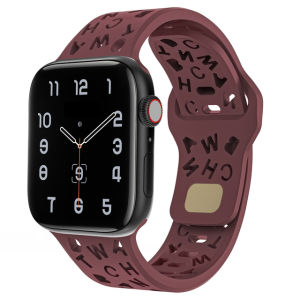 Soft Letter Silicone Strap For apple watch series 10 9 8 7 6 5 4 SE band 41mm 45mm 44mm 46mm 42mm 38mm 40mm Bracelet for apple watch ultra 2 49mm strap
