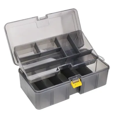 FIGHTINPC Double Layer Fishing Tackle Box Plastic Flip Cover Bait Storage Container Placing Bait Waterproof Lure Hook Storage Case Fishing Accessories