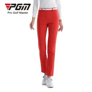 PGM กางเกงกอล์ฟลำลอง XS ถึง XL กางเกงเอวกลางบางสำหรับผู้หญิงพร้อมผ้าแห้งเร็วระบายอากาศเหมาะสำหรับกีฬากลางแจ้งในฤดูใบไม้ผลิฤดูร้อนฤดูใบไม้ร่วง