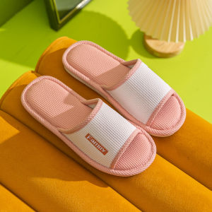 Linen Slippers For Men And Women Suitable For Spring And Autumn Non-Slip Soft-Soled Indoor Sweat-Absorbent Silent Suitable For All Seasons For Home Use Summer