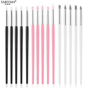 5Pcs Silicone Head Nail Art Silicone Brush Dotting Pen Nail Art Brush Sculpture Pen For Emboss Carving Tips UV Nail Tools