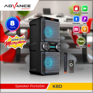 【READY STOCK】 Advance Speaker Meeting Bluetooth Salon Aktif 8 inch Gratis Mic Karoke Batrei Besar RGB Light TWS functionK8D/K8D-A