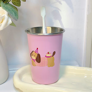 Annie của Sphere dễ thương Chó Xúc Xích phim hoạt hình cốc đôi đặt vật liệu thép không gỉ Cốc đánh răng rửa sáng