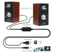 3.5mm computer stereo subwoofer, wooden USB 3D audio speaker, PC subwoofer. 