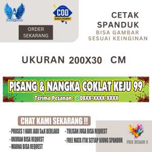 Cetak Spanduk Banner PISANG NANGKA COKLAT KEJU Costom Desain C
