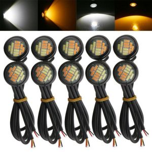 23mm Eagle Eye LED Light Dual Color White and Amber for Car Daytime Running Turn Signal and Reverse Light