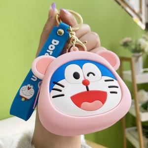 DXUU gantungan kunci dompet koin silikon karakter SANRIO keychain kartun lucu