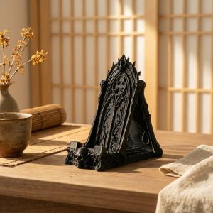 YOUSHI TOP In 3D Giá đỡ điện thoại hình đầu lâu Phổ quát Nhựa Đồ trang trí ngai vàng Gothic Giá đỡ trưng bày Giá đỡ đầu lâu Giá đỡ điện thoại Sử dụng trên máy tính để bàn