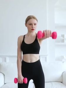 【Free Gloves】Soft Neoprene Dumbbell Set Pair 1-4kgNon-slip Lady Hand Weights For Yoga Pilates Muscle Toning Home Workout