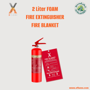 XFLAME 2L Foam Fire Extinguisher with Fire Blanket