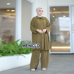 WACEL Setelan Jumbo Wanita Terbaru LD 140 dan 160 SETCEL Crinkle Airflow Fit 5L 5XL Muat BB 100-120 kg Adem