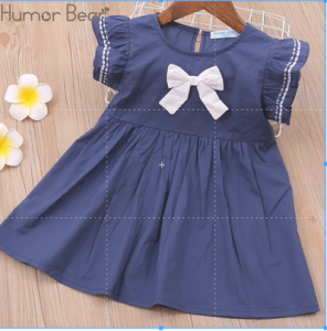 Dress Anak Cewek Pita / Dress Navy Anak Cewek / Dress Import Anak