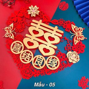 Liễn Cưới - Liễn Treo Trang Trí Đám Cưới - Vải Nỉ Size 50cm * 50cm