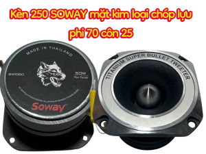 Loa treble 250 SOWAY - phi 70 côn 25  trép titan mặt kim loại - giá 1 cái - hàng nhập
