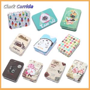 [Clark Carrida] Mini hộp thiếc với nắp di động hình chữ nhật lưu trữ nhỏ container rỗng kẹo trường hợp Hộp quà tặng bao bì tổ chức