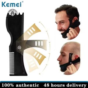 kemei Adjustable beard styling tool with comb beard styling template tool for trimming mens hairline and neck