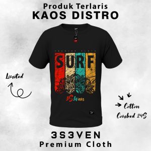 Tshirt Kaos Baju Distro Pria Dewasa SURF Terbaru - 3Seven Clothing