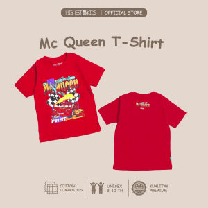 Highest Kids - Kaos Anak Cowok Cewek Gambar Mc Queen Warna Hitam dan Merah Bahan Cotton Combed 30s Ukuran S M L XL Usia 3th 4th 5th 6th 7th 8th 9th 10th HKTS56