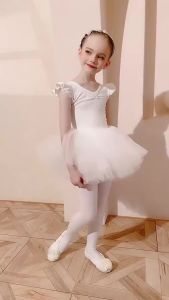 Bekcona. Áo liền quần ballet trang phục ballet váy múa bằng vải tuyn dành cho bé gái váy công chúa váy diễn ba lê váy biểu diễn váy tutu trang phục thể dục dụng cụ.