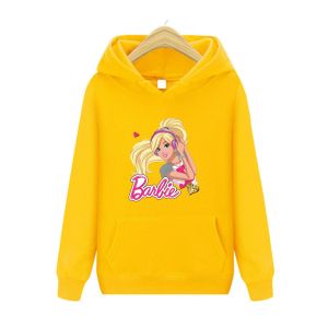 Barbie Girl Sweater Hoodie Anak-Anak Atasan Dan Setelan Usia 4-13 Tahun Size M L XL