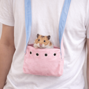 OUTOPEN Zipper Closure Hamster Carrier Bag Warm Ventilated Pet Outdoor Pouch Small Pet Handbag Soft Pet Travel Tote Bag Outdoor Use
