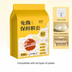 SG Specool® 500PCS Disposable Plastic Wrap Food PE Fresh Keeping Bag High Elasticity Durable Dustproof