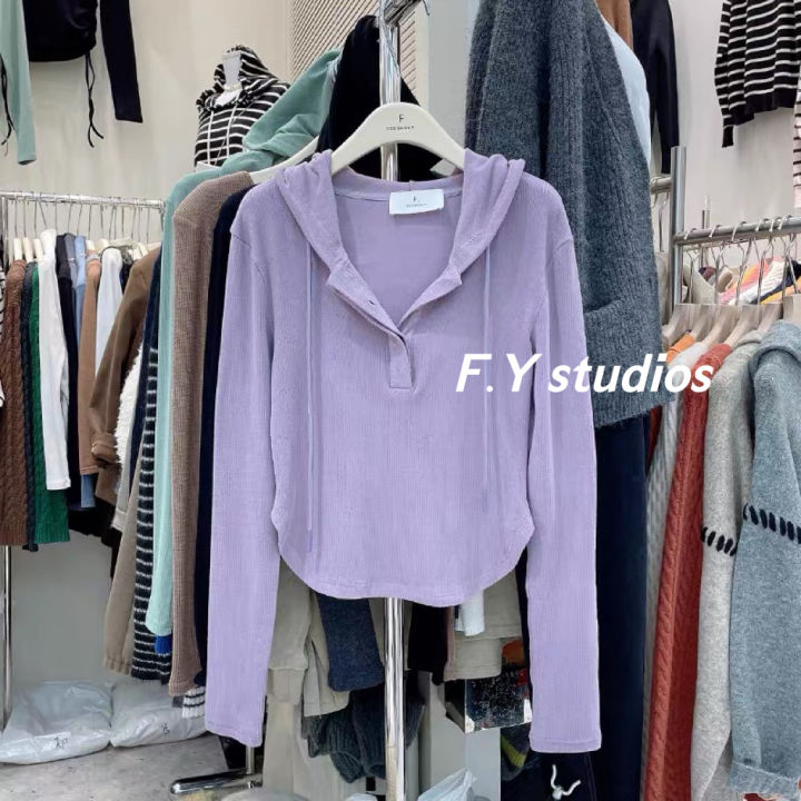 𝙁.𝙔 𝙨𝙩𝙪𝙙𝙞𝙤𝙨 ️พร้อมส่ง ️ NO.231 เสื้อยืดแขนยาว มีฮู้ด แขนยาว เข้ารูป ...