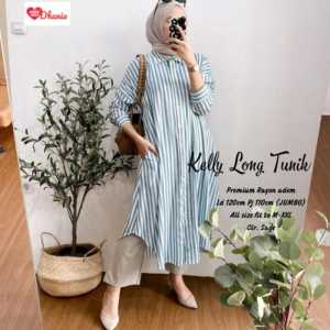 LONG TUNIK KEMEJA SALUR RAYON
