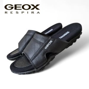 SANDAL GEOX KULIT ASLl PRIA / SANDAL SELOP COWOK / SENDAL SLIDE FLAT / SANDAL LEBARAN LAKI