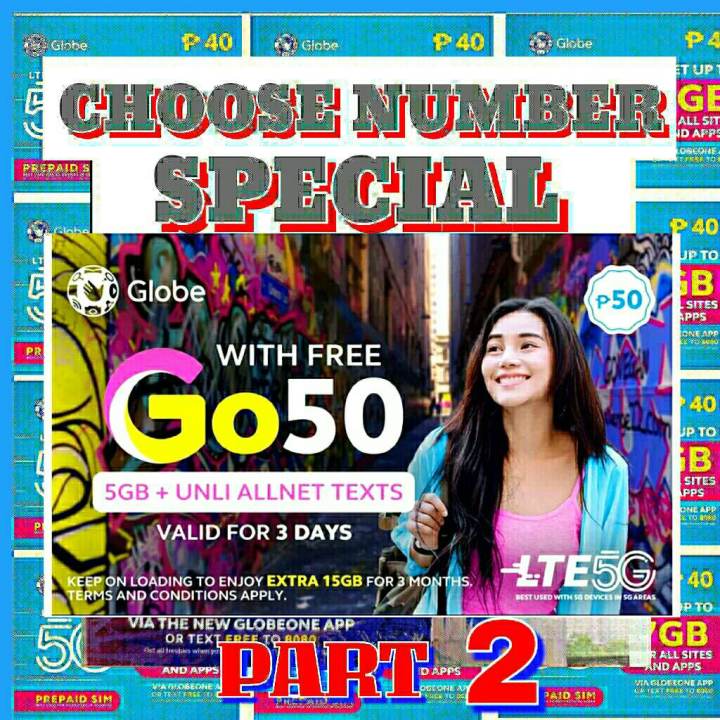 GLOBE SIM CARD 5G "CHOOSE NUMBER SPECIAL" (Part 2) Brand New and Sealed