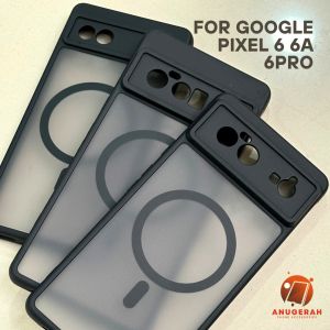 CASE GOOGLE PIXEL 6 6A 6 PRO SOFT CASE SHOCKPROOF MAGSAFE BLACK MEWAH ELEGAN SILICONE HANDPHONE HP