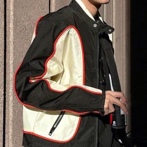 2025 American high street color matching spring and summer thin jacket American high street color matching niche men and women jacket trend loose casual jacket